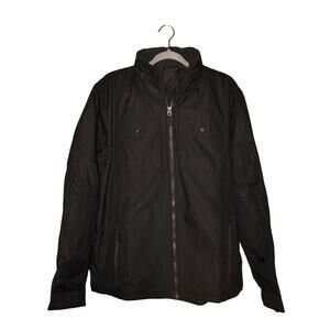 FREE COUNTRY NEW $120 Black Poly Canvas Jacket Water Resistant Hooded Men's M